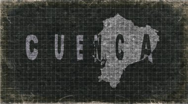 Ekvador Cuenca Retro Tipografi Haritası