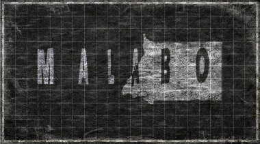 Ekvator Ginesi Malabo Çember Tahta Tipografi Haritası