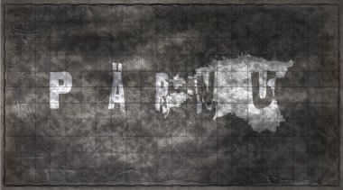 Estonya Parnu Kiremit Tahta Tipografi Haritası