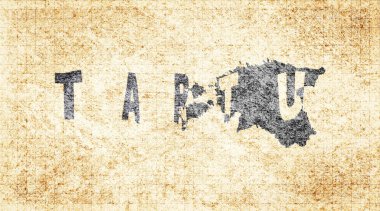 Estonya Tartu Tebeşir Tahta Tipografi Haritası