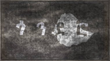 Etiyopya Gondar Kiremit Tahta Tipografi Haritası