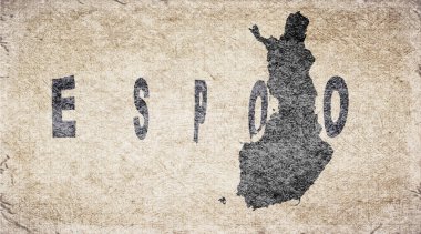 Finlandiya Espoo Retro Tipografi Haritası