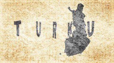 Finlandiya Turku Kiremit Tahta Tipografi Haritası