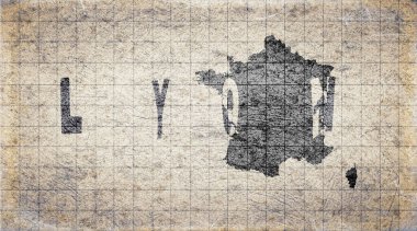France Lyon Retro Tipografi Haritası