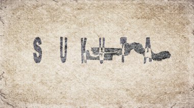 Gambia Sukuta Retro Tipografi Haritası