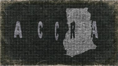 Gana Accra Retro Tipografi Haritası