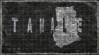 Gana Tamale Tebeşir Tahta Tipografi Haritası