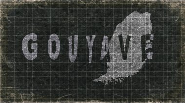 Grenada Gouyave Retro Tipografi Haritası