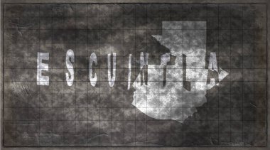 Guatemala Escuintla Çember Tahta Tipografi Haritası