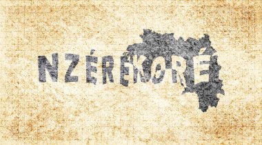 Gine Nzerekore Kiremit Tahta Tipografi Haritası