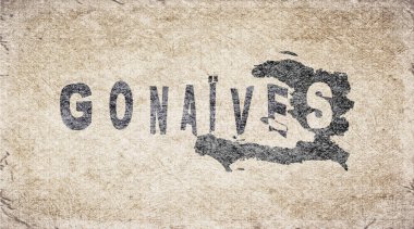 Haiti Gonaives Retro Tipografi Haritası