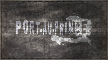 Haiti Port au Prince Chalkboard Typography Haritası