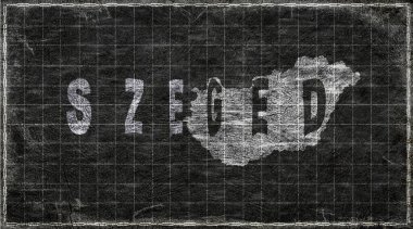 Macaristan Szeged Tebeşir Tahta Tipografi Haritası