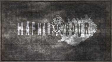 İzlanda Hafnarfjordur Chalkboard Typography Haritası