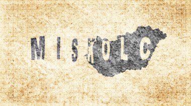 Macaristan Miskolc Tebeşir Tahta Tipografi Haritası