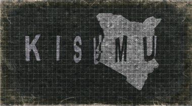 Kenya Kisumu Retro Tipografi Haritası