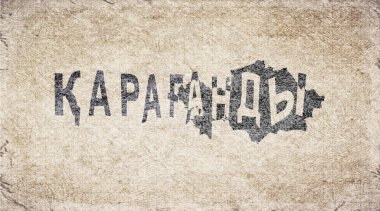 Kazakistan Karaganda Retro Tipografi Haritası