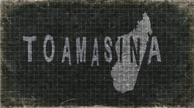 Madagaskar Toamasina Retro Tipografi Haritası