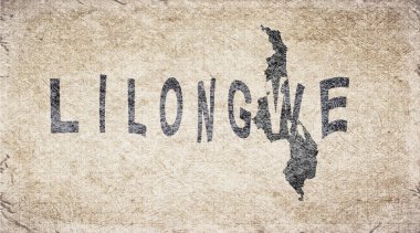 Malawi Lilongwe Retro Tipografi Haritası