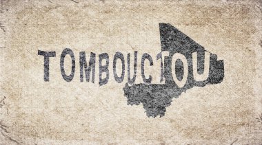 Mali Timbuktu Retro Tipografi Haritası