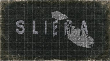 Malta Sliema Retro Tipografi Haritası