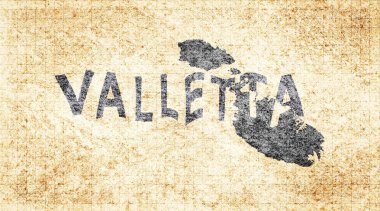 Malta Valletta Tebeşir Tahta Tipografi Haritası