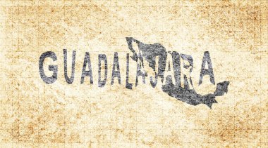 Meksika Guadalajara Kiremit Tahta Tipografi Haritası