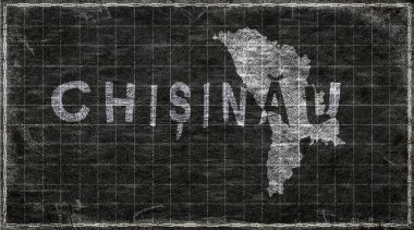 Moldova Chisinau Tebeşir Tahta Tipografi Haritası