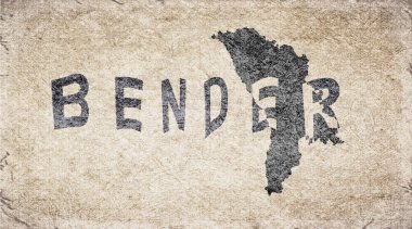 Moldova Bender Retro Tipografi Haritası