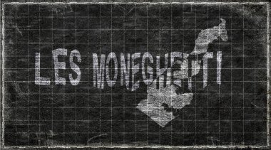 Monaco Moneghetti Chalkboard Typography Haritası