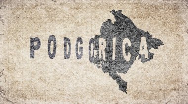 Karadağ Podgorica Retro Tipografi Haritası