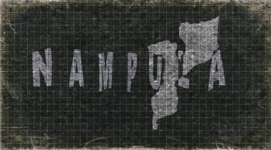 Mozambik Nampula Retro Tipografi Haritası