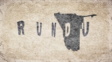 Namibya Rundu Retro Tipografi Haritası