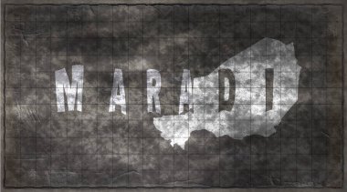 Nijer Maradi Tebeşir Tahta Haritası