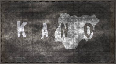 Nijerya Kano Tebeşir Tahta Tipografi Haritası