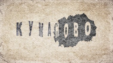 Kuzey Makedonya Kumanovo Retro Tipografi Haritası