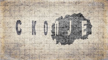 Kuzey Makedonya Üsküp Retro Tipografi Haritası