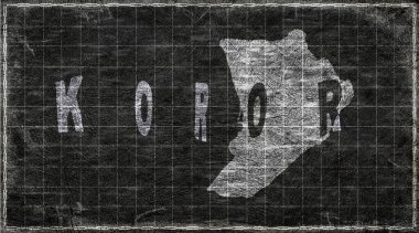 Palau Koror Tebeşir Tahta Tipografi Haritası