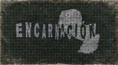 Paraguay Encarnacion Retro Tipografi Haritası