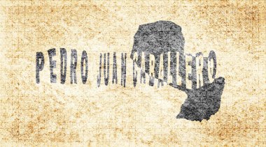 Paraguay Pedro Juan Caballero Kaya Tahtası Tipografi Haritası