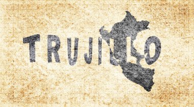 Peru Trujillo Tebeşir Tahta Tipografi Haritası