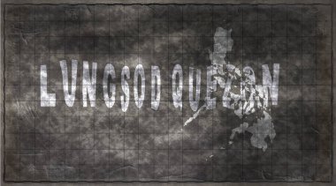 Filipinler Quezon Şehir Kiremit Tahta Tipografi Haritası