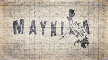 Filipinler Manila Retro Tipografi Haritası