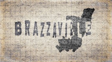 Kongo Cumhuriyeti Brazzaville Retro Tipografi Haritası