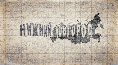 Rusya Nizhny Novgorod Retro Tipografi Haritası