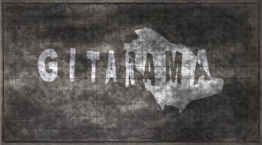 Ruanda Gitarama Tebeşir Tahta Tipografi Haritası