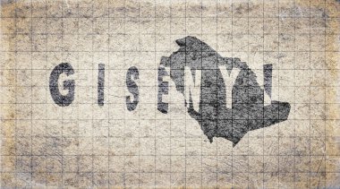 Ruanda Gisenyi Retro Tipografi Haritası