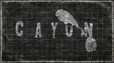 Saint Kitts ve Nevis Cayon Kiremit Tahta Tipografi Haritası