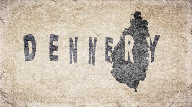 Saint Lucia Dennery Retro Tipografi Haritası