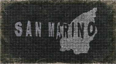 San Marino San Marino Retro Tipografi Haritası